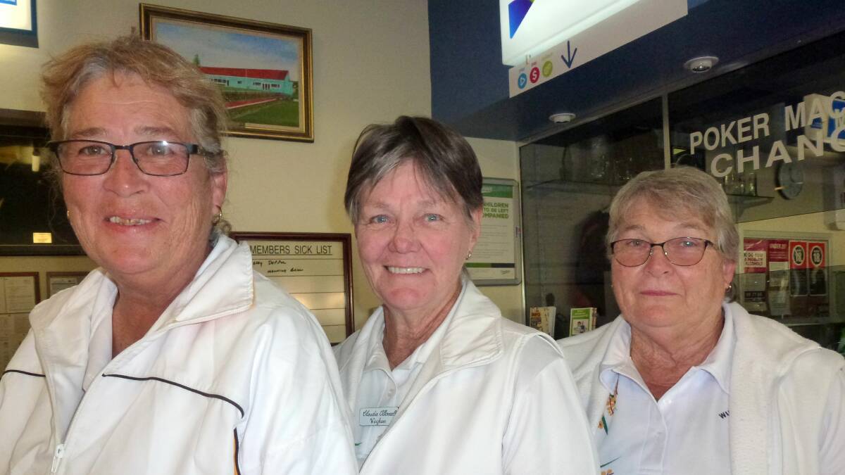 Wingham Ladies Bowling Club: Winners of the Greg Owen Mechanical Repairs Triples Alana Burns (skip), Claudia O'Donnell and Lorraine Rothe. 