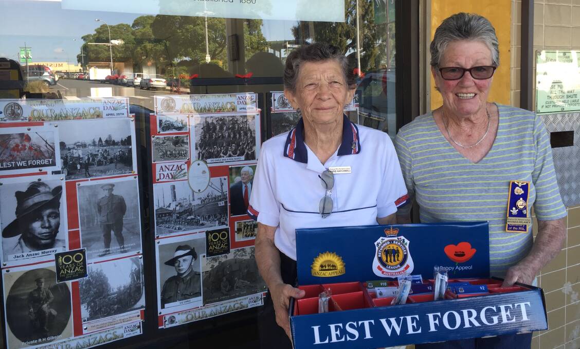 Marie Hatchwell and Rhonda Delaney fundraising for the Wingham RSL Women's Auxiliary. 