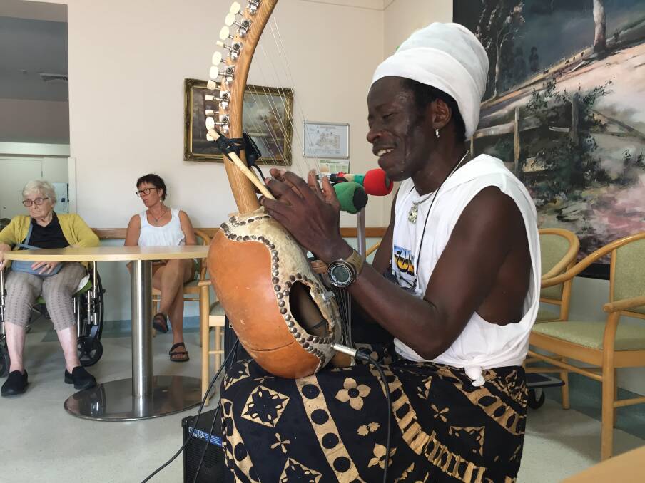Diversity in music: Afro Moses performed music on traditional African instruments, such as this kora, as well as versions of well known western music. Photo: Julia Driscoll