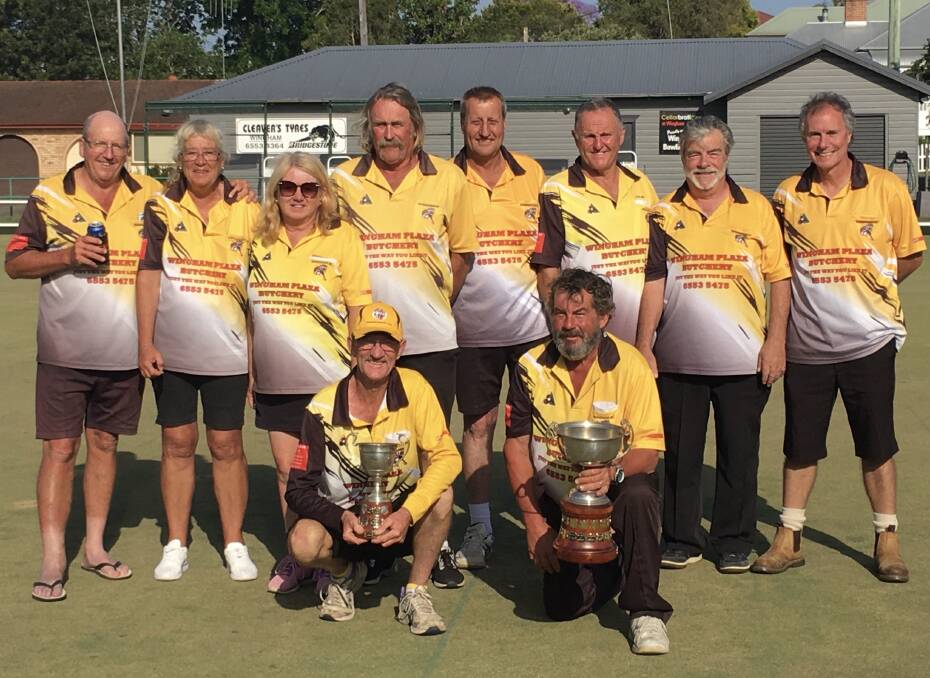 Trophy winners: Tom Moore, Alana Burns, Denise Matheson, Steve Matheso, Laurie Mullen, Col Watson, Andy Slobuda, Greg Cuttance, Phill Malone and Jake Hinton. Photo: supplied
