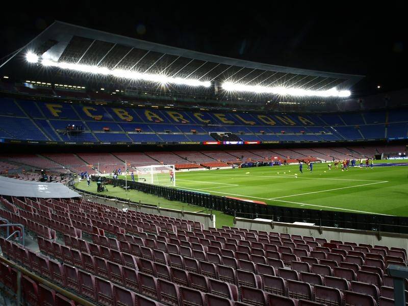Barcelona have had to play in an empty stadium since last March because of the pandemix.