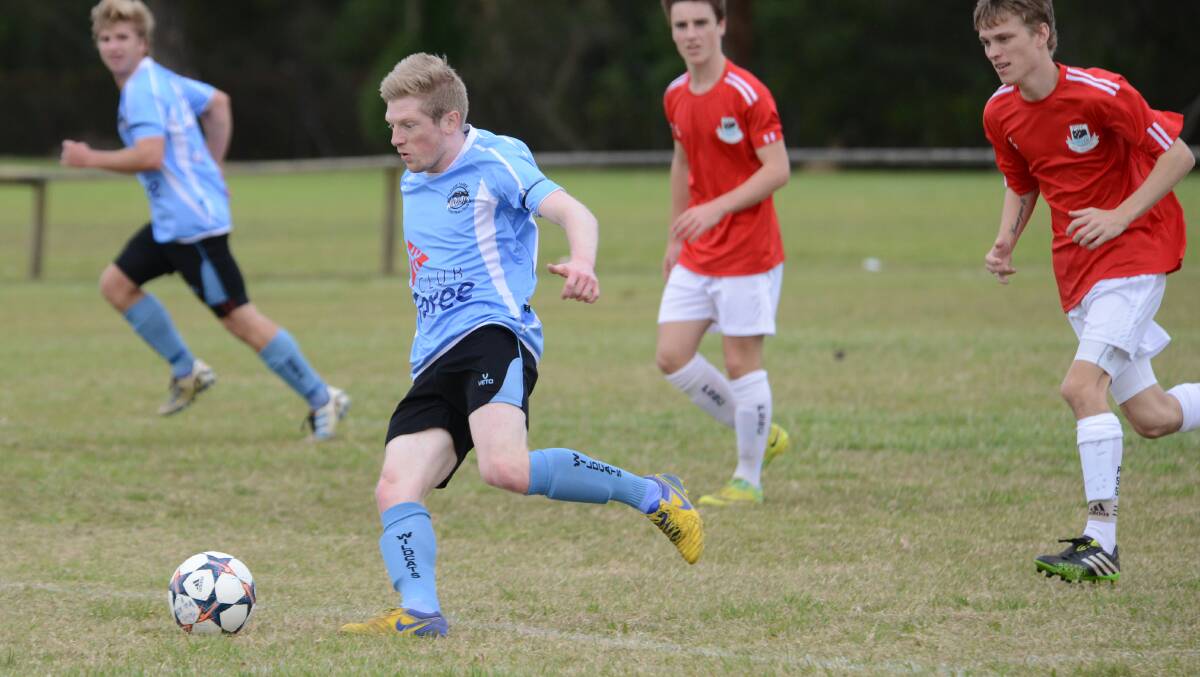 Taree Wildcats' Jordan Howard on the attack in last weekend's round. The Wildcats meet Port United at Port Macquarie on Saturday.