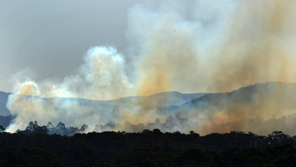 A grass fire burning near Kolodong last weekend.