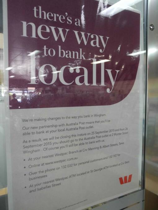 Westpac's 'closure of agency' sign looks more like an advertisement for new services.