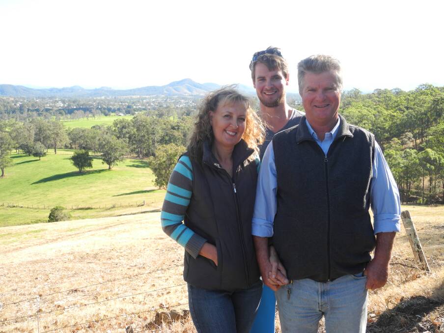 Nicolle and Vernon Brown with son Adrian on their farm at The Bight
