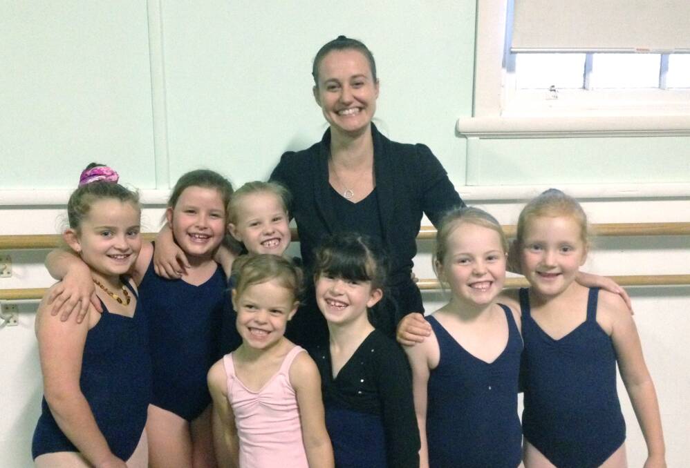 Kerrie Bates with students from her dance studio 