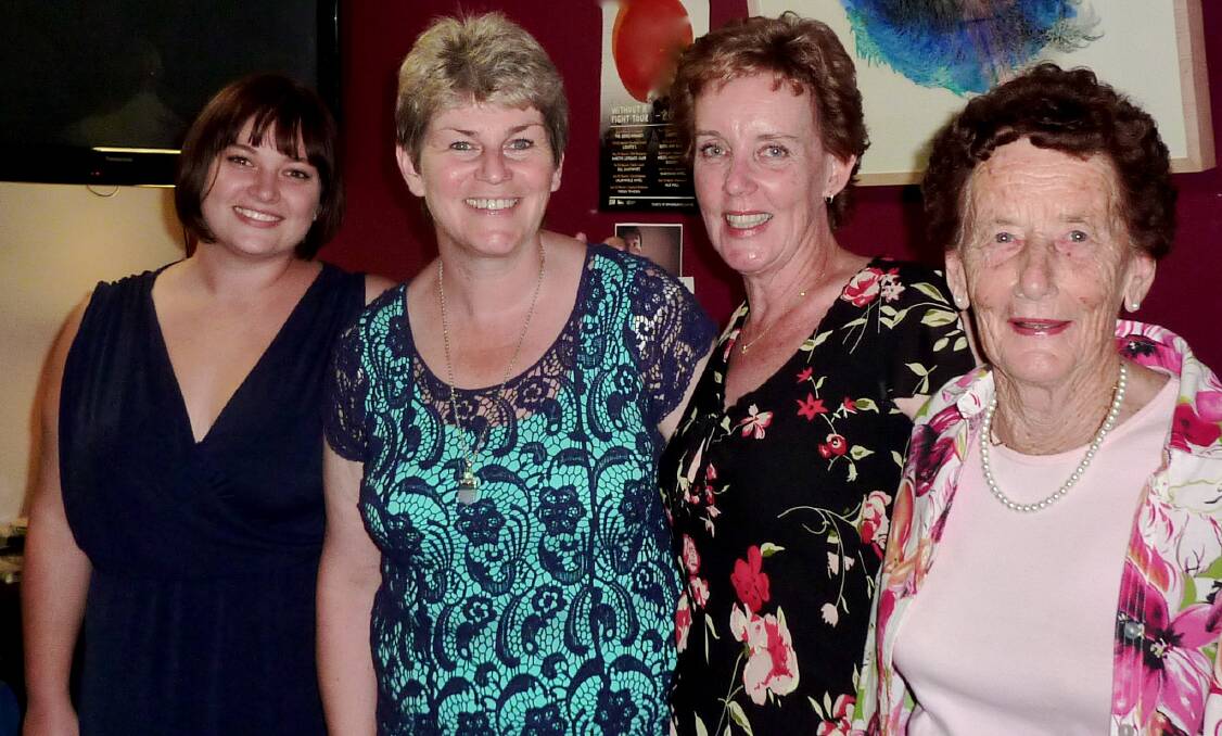 Food Tech and Textile teachers of Wingham High School Clair Twaddle (two years service), Julie Leslie (20 years service), Pam Riall (32 years service) and Neida Knowles (retired 32 years).