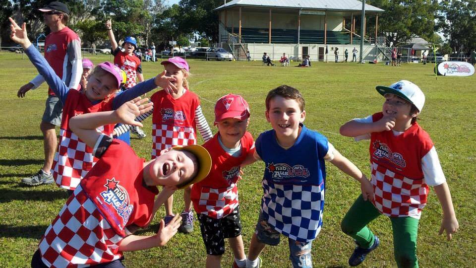 The children enjoy the fun at Taree AFL Auskick Centre