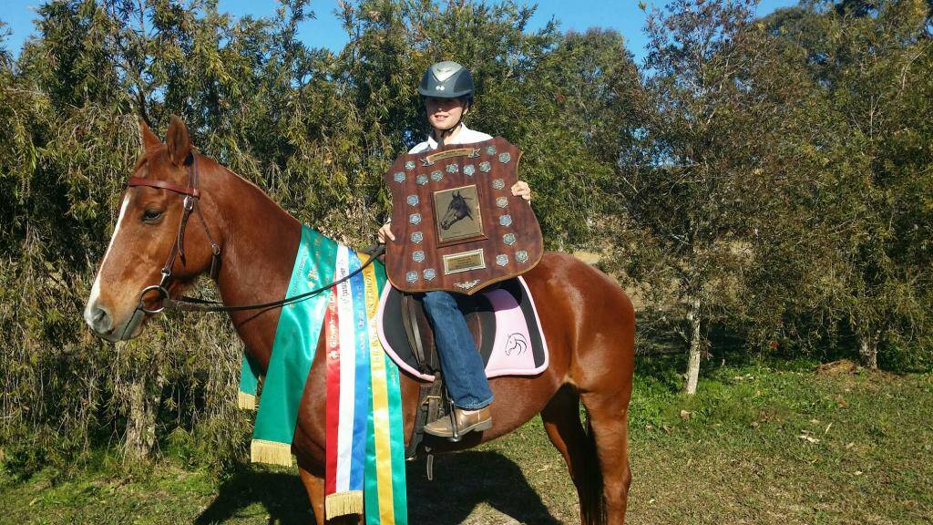 Laura Smith of Wingham rode "Copy" at the 2014 Glowalman - earning enought points to be awarded the Judith "Topsy" Dixon perpetual Trophy.
