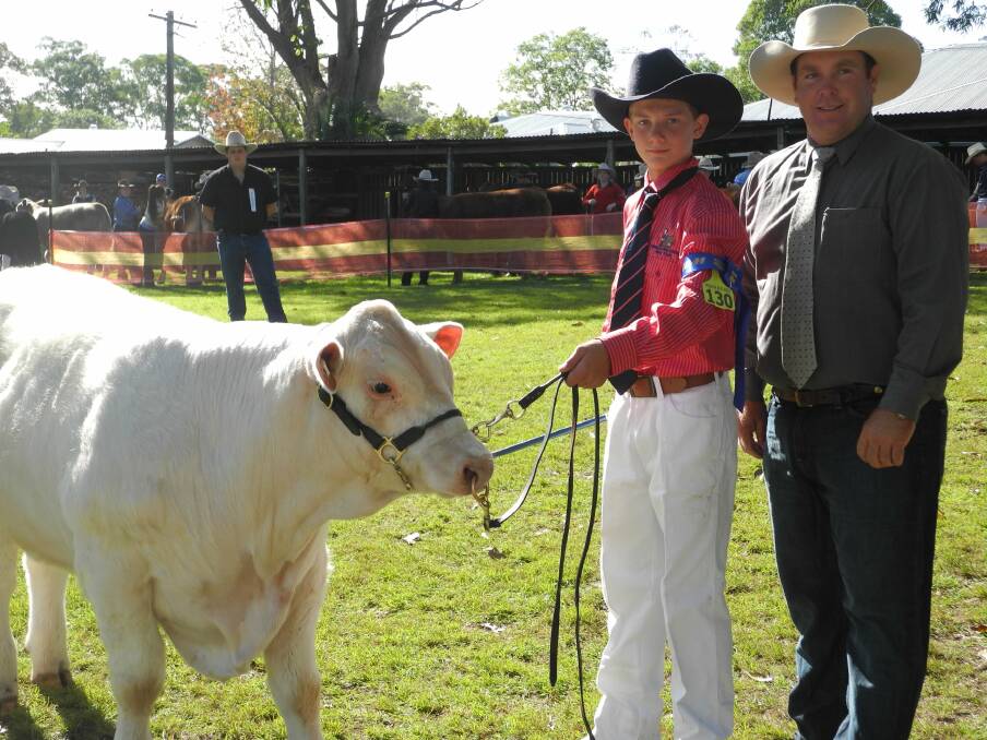 Aaron Walker with 'Ice' takes first place in heat one of the under 13 parading at Beef Week 2014.