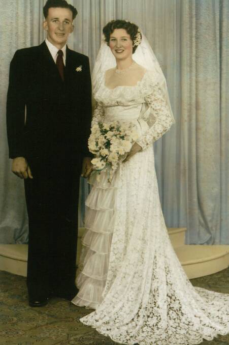 Bill and Ruth Yarnold on their wedding day in 1954