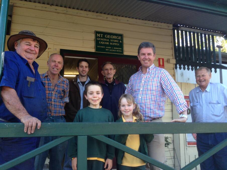 In Mount George: Tony Perrin, Bill Archinald, Jason Borserio, Lance Borserio, David Gillespie, Adrian Northam with young James and Elizabeth Archinald.