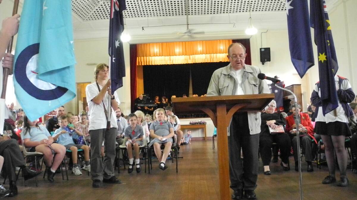 Wingham 2014 Anzac Day main service in the Town Hall
