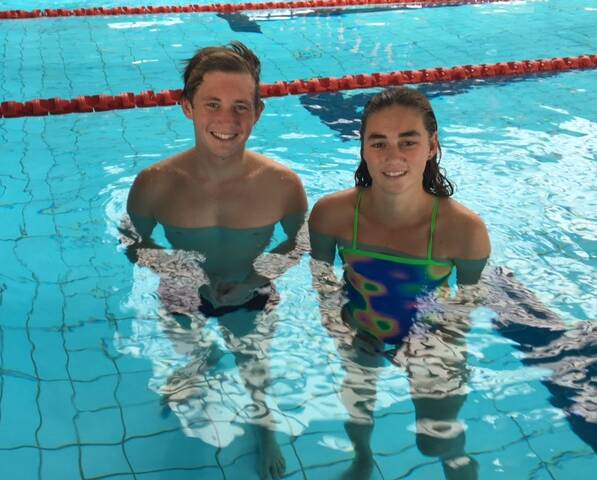 Local contingent: Forster's Dane Jeffery and Claire Van Kampen will join other national swimmers at the championships.