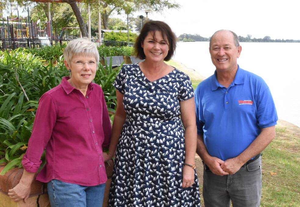 MidCoast Stories' Penny Teerman and Janine Roberts with Manning River Times photographer Scott Calvin. 