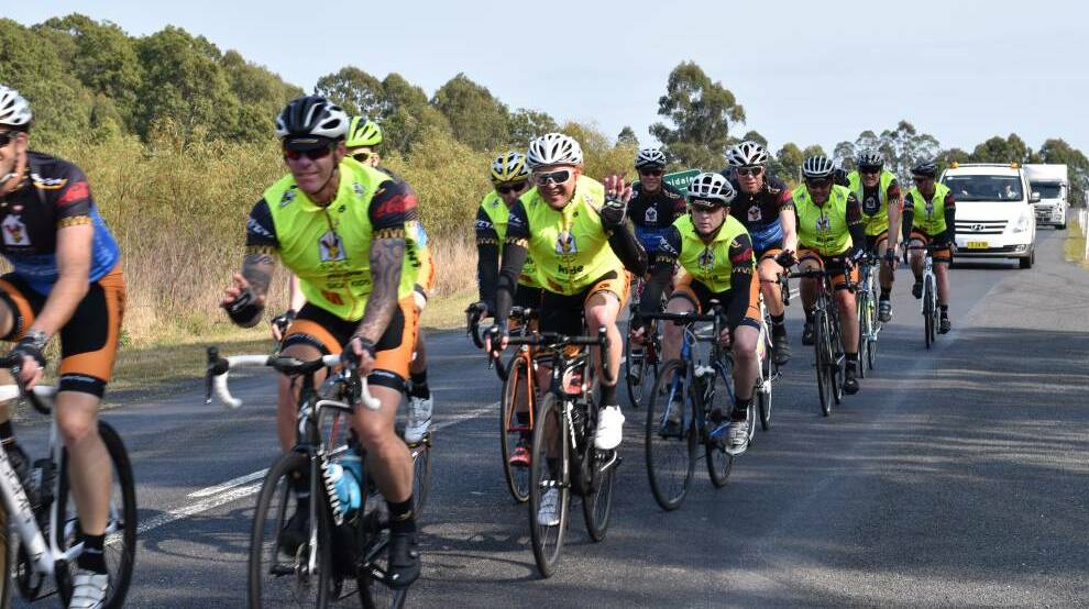 Riders on the 2018 Northern NSW Ride for Sick Kids stopped in Taree, Cundletown and Forster. Photo: supplied.