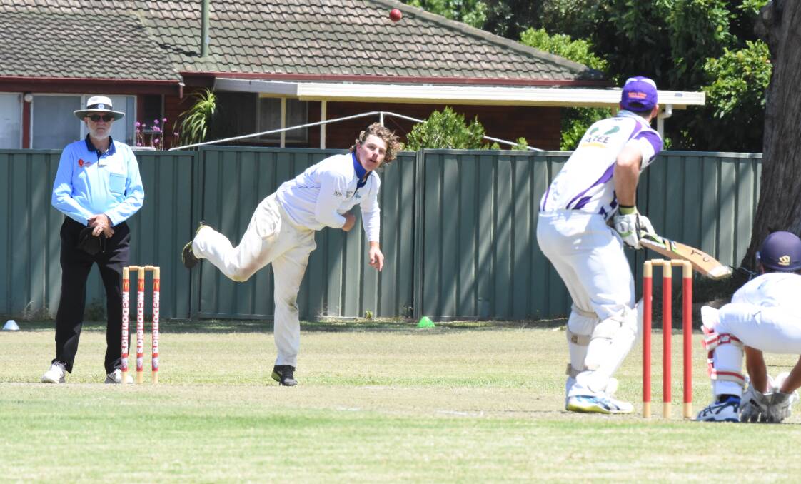 Determined to play: Wingham captain Michael Rees in action earlier this season. Wingham and Macquarie are yet to complete a game in the Premier League against each other.