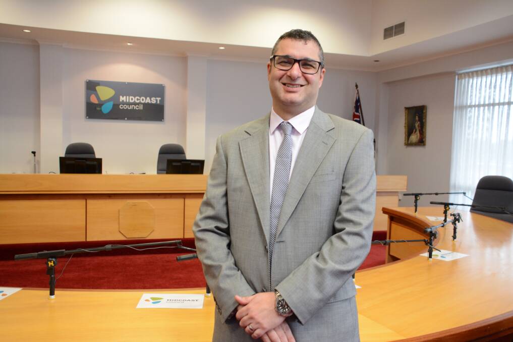 Keen to get started: Former North Sydney Council chief executive officer Adrian Panuccio started his new role as MidCoast Council general manager on July 9. Photo: Scott Calvin. 
