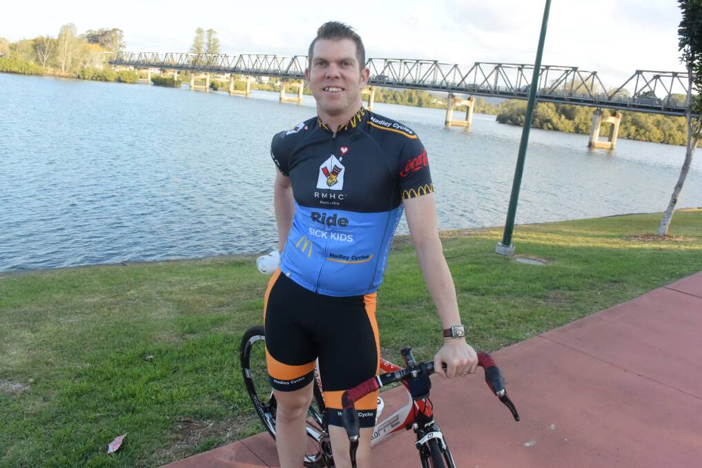 Charity ride: Ivor Thomas has been training for the 2019 Northern NSW Ride for Sick Kids. The ride raises funds for Ronald McDonald House Charities. Photo: Rob Douglas.