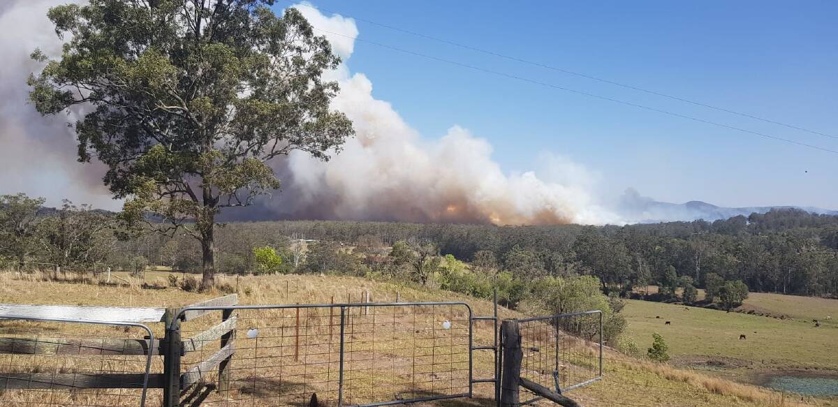 Bush fires are burning at Hillville. Photo: Rodney O'Regan.